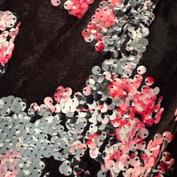 Dress the Population Black and Blue Lindsay Velvet Sheath Floral Mini Dress - Picture 4 of 9